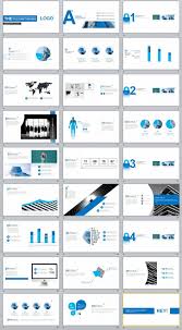 27 Blue Creative Charts Powerpoint Template Business