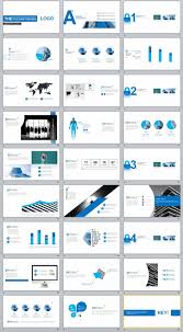 27 blue creative charts powerpoint template business