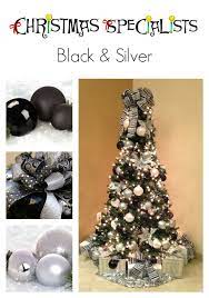Black White And Silver Christmas Tree Decorating Ideas Black Xmas Tree Silver Christmas Tree Silver Ornaments Christmas Tree