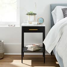 Shop metal nightstands in a variety of styles and designs to choose from for every budget. Metalwork Nightstand With Marble Top Hot Rolled Steel Finish