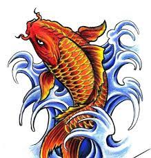 Koi fish drawing color blue. Drawing Skill Koi Fish Drawing With Color