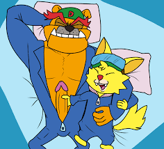 2boys anthro anthro only bara bulldog canid canine dribble ( warioware) duo duo focus erection felid feline furry furry only gay glans  goggles goggles on forehead hand on penis humanoid