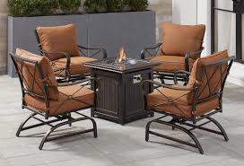 Hanover Summer Night 5 Piece Gas Fire Pit Set In 2020 Fire Pit Sets Gas Firepit Hanover Patio Furniture