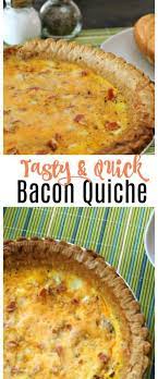 This Easy Bacon Cheese Quiche Is Perfect For Breakfast Brunch Or Dinner Breakfast Quiche Recipes Easy Quiche Recipe Easy Bacon Breakfast Quiche Recipes