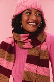 Garter Stripe Scarf Scarf Knitting Kit Wool Couture