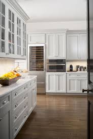 Glass Front Wine Fridge Transitional Kitchen M Frederick Kitchen Cabinet Design Light Grey Kitchens Grey Shaker Kitchen