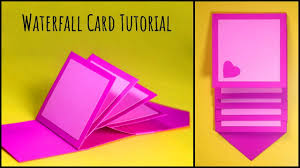 Line up the short side of the cardstock at 3 in a paper cutter. How To Make Waterfall Card Easy Step By Step Tutorial Youtube Waterfall Card Card Tutorial Waterfall Card Tutorial