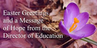 Funny white hare and yellow chicken wish you the best easter. Easter Greetings A Message Of Hope From The Director Of Education