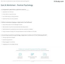 If you fail, then bless your heart. Quiz Worksheet Positive Psychology Study Com