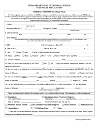 Tdcj Volunteer Application Pdf Form Fill Out And Sign