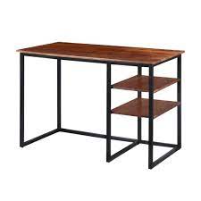 Q:can it hold a 50 inch tv? 45 Inch Tubular Metal Frame Desk With Wooden Top And 2 Side Shelves Brown On Sale Overstock 29340483