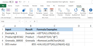 Remove Characters From Right Excel Formula Examples