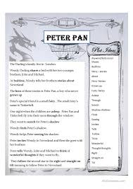 Peter Pan A Boy From Neverland English Esl Worksheets Peter Pan Writing Skills Teaching Jobs