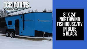 8x24 Northwind Fishhouse/RV Blue and Black - YouTube