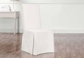 Essential Twill Long Dining Chair Slipcover Slipcovers For Chairs Dining Chair Covers Slipcovers Dining Chair Covers
