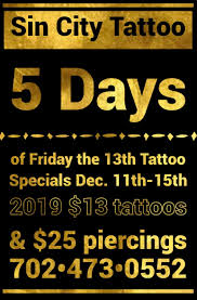 Friday the 13th tattoos near me december. Friday The 13th Tattoo Special In Las Vegas Sin City Tattoo Friday The 13th Tattoo Near Me Best Las Vegas Tattoo Shop