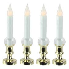 Northlight Flickering Led Battery Operated Christmas Window Candle With Timer Set Of 4 Walmart Com Walmart Com