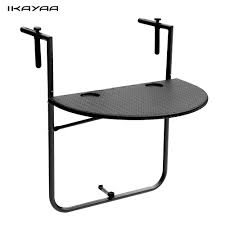 ikayaa us stock folding balcony deck table adjustable hanging patio railing dining table garden patio mobilier de salon table terrasse petits meubles de balcon