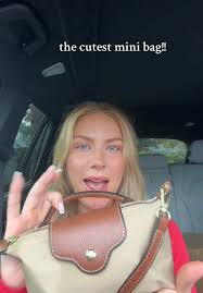 Cute Khaki Mini Bag with Gold Stitching