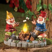 Solar Campfire Light Garden Yard Gnome Statue Decor Resin 6 3 4 H New C4040 Fairy Garden Gnomes Gnome Statues Yard Gnomes