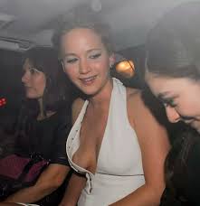 Jennifer Lawrence covering her nipples – raw shots