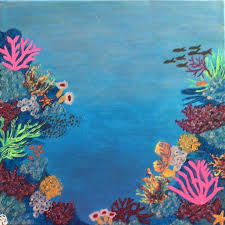 As a teen, she wanted to give back so she… Vibrant Coral Reef Sav S Art Paintings Prints Landscapes Nature Beach Ocean Underwater Artpal