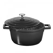 Designed with the unique vessel and handle designs that allow cookware with the same diameter to stack and nest in any order, this cookware. Stoneline Roasting Pot 20 Cm With Die Cast Aluminium Lid Black Cooking Pots Stoneline Our Brands Stoneline