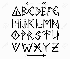 Type on microsoft word, mac or any other application and enjoy these fonts ability to trace lines, dots, arrows or a combination of all three. Ethnic Font In Scandinavian Style Abc Hand Drawn Letters Ancient Calligraphy Vector Symbols Royalty Free Cliparts Vectors And Stock Illustration Image 102794758