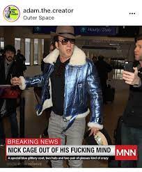 Pin By Emily On Giggles Giggle Leather Jacket Nicolas Cage