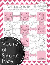 Volume Of Spheres Maze Volume Math 9th Grade Math Teaching Volume