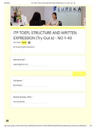 Create a new survey on your own or with others at the same time. Itp Toefl Structure And Written Expression Try Out 6 No 1 40 Nature