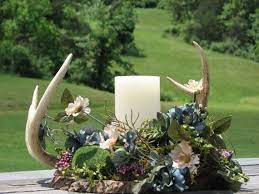 Deer Antler Centerpiece Made To Order Rustic Flower Arrangement Camo Rustic Wedding Decorations Outdoor Rustic Flower Arrangements Camo Wedding Centerpieces