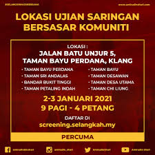 Taman bayu perdana, klang, selangor, malaysia. Ujian Saringan Bersasar Komuniti Di Jalan Batu Unjur 5 Taman Bayu Perdana Klang Inisiatif