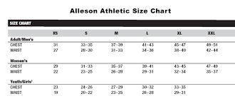 alleson athletic size chart related keywords suggestions