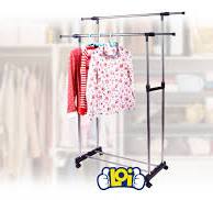 IRIS USA - Perchero Portátil De Doble Barra De Altura Ajustable Con Ruedas  Bloqueables, Ropa Rodante, Estante De Armario De Doble Barra, Fácil De ...