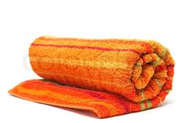 Download Towel Rolled Up On A White Background Stock Image Colourbox