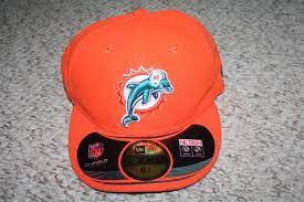 New Miami Dolphins 59fifty New Era 6 3 4 Orange White Hat Cap Fitted Polyester 59fifty Footbal Miami Dolphins Cheerleaders Miami Dolphins Miami Dolphins Logo