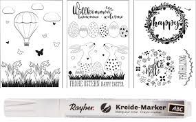 Fensterbilder & deko für das ganze jahr. Fenster Malvorlagen Fruhling Ostern Inkl Kreide Marker Vbs Hobby Bastelshop