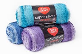 red heart super saver ombre true blue yarn 482 yd