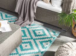 Entspricht der teppichmuster rattan teppich dem qualitätslevel, die ich als zahlender kunde in aufweist dieser preisklasse erwarte? Outdoor Teppich Blau 120 X 180 Cm Geometrisches Muster Hapur Beliani De