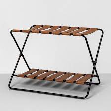 With four wide straps and durable webbing. Luggage Rack Hearth Hand With Magnolia Elegant Laundry Room Luggage Rack