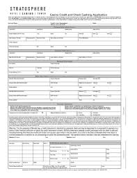 The best and easiest check cashing software on the market, quit making copies and keep all your customers organized. Fillable Online Casino Credit And Check Cashing Application Stratosphere Fax Email Print Pdffiller