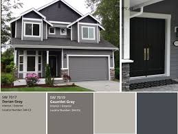 We Have The Exterior Painted Already With Sherwin Williams Dorian Gray For The Siding And Gauntlet Gray For The Brick We Had Picked Black Fox For The Front Doo Gray House