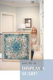 Easy Art Hanging System To Display Hermes Vintage Scarf Bluegraygal Fabric Wall Decor Framed Fabric Wall Art Home Decor Fabric