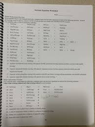 Write the net ionic equation which occurs when aqueous solutions of zinc chloride and potassium hydroxide react. Solved Net Ionic Equation Worksheet Jod Name Double Repl Chegg Com