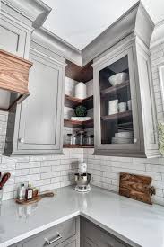 Current Kitchen Cabinet Trends Feature Open Shelving In 2020 Grey Kitchen Designs Corner Kitchen Cabinet Kitchen Design
