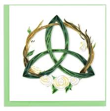 Carpet page from lindisfarne gospels, showing knotwork detail. Handcrafted Celtic Trinity Knot Greeting Card Quilling Card