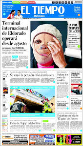 Infórmate en el mapa de colombia sobre el estado del tiempo y la temperatura para hoy, mañana y los próximos días. Newspaper El Tiempo Colombia Newspapers In Colombia Wednesday S Edition April 11 Of 2012 Kiosko Net