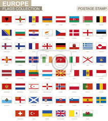 No need to register, buy now! Briefmarke Mit Europa Flaggen Set Von 62 Europaischen Flagge Leinwandbilder Bilder Georgia Norge Serbien Myloview De