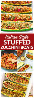 Healthy Italian Stuffed Zucchini Boats Low Carb Baked Zucchini Boats Ground Turkey And Sausage Recipe Italian Sausage Recipes Ground Italian Sausage Recipes